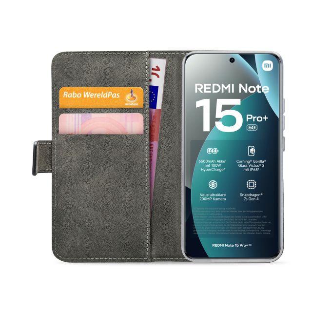 Back panel cover mobilize  Mobilize Classic Gelly Wallet Book Case Xiaomi Redmi Note 15 Pro+ 5G Black
