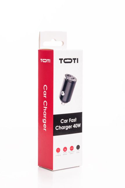 Auto charger seek toti  SEEK TOTI 40W Dual Type-C Port Car Fast Charger, Black