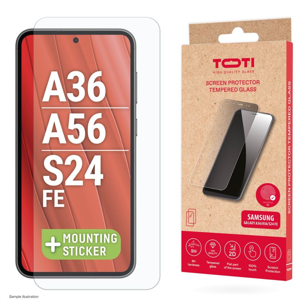 Protective glass Toti  TEMPERED glass 2D screen protector for Samsung Galaxy A37/A57/A36/A56/S24 FE/ S25 FE