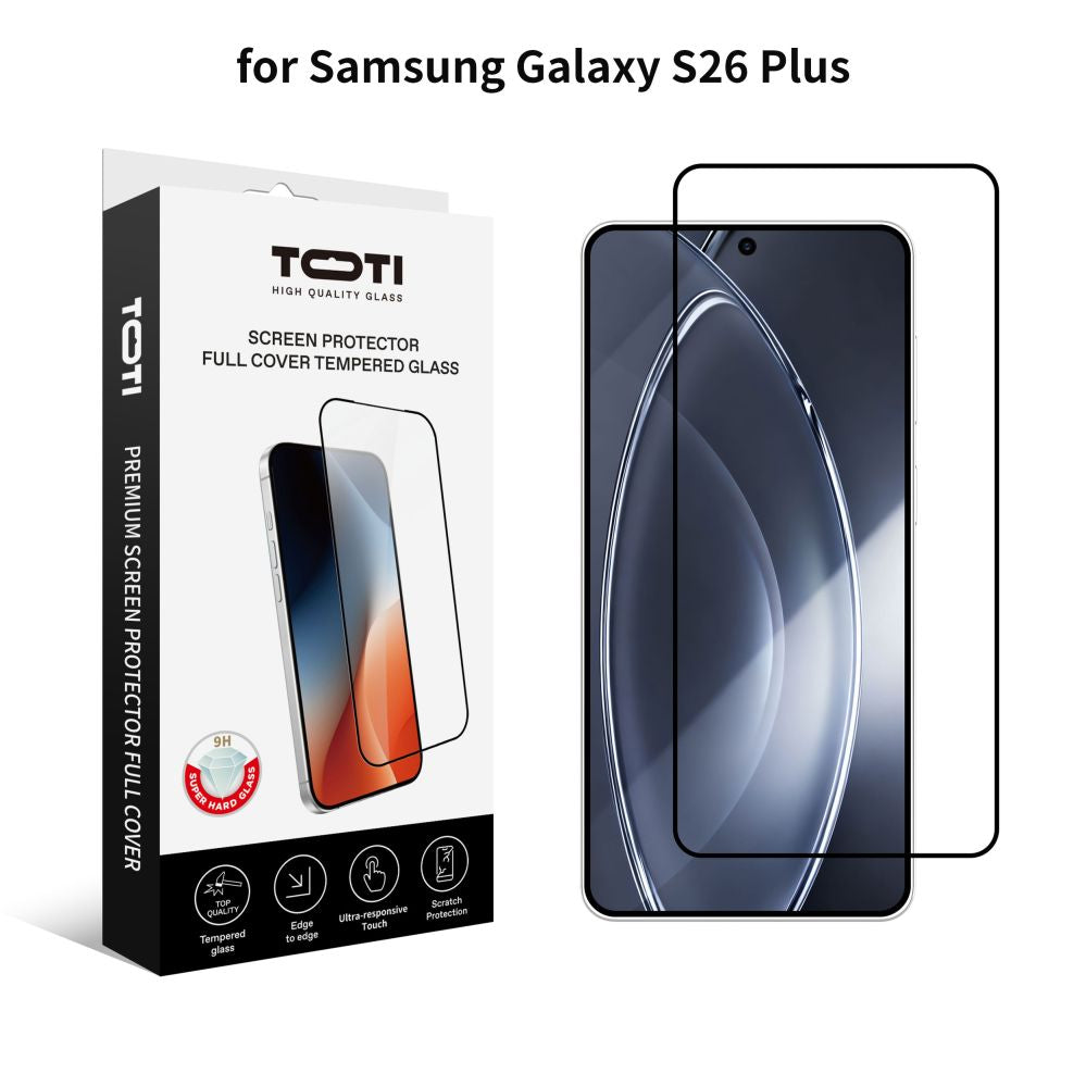 Защитное стекло toti premium  TOTI PREMIUM TEMPERED glass 2.5D screen protector full cover for Samsung Galaxy S26 Plus