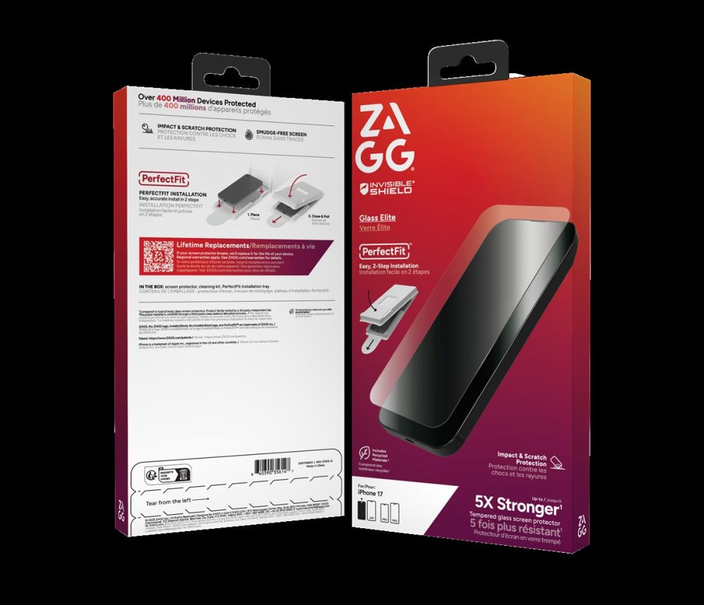 Back panel cover Zagg  ZAGG Protection Bundle for iPhone 17: Case with MagSafe and Screen Protector