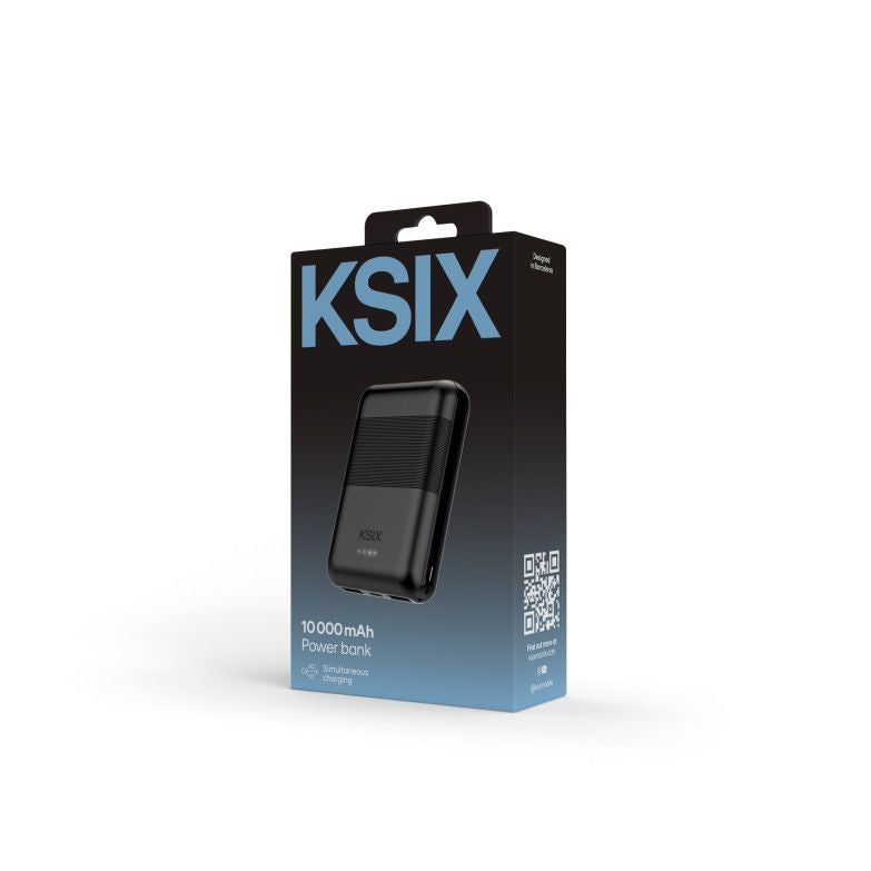 Väline aku ksix  Ksix Powebank Mini 10000mAh 10W+cable USB-A USB-C Black