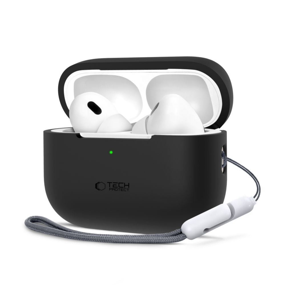 Korpus kõrvaklappidele Tech-Protect Apple AirPods Pro 1 / 2 Silicone Case Black