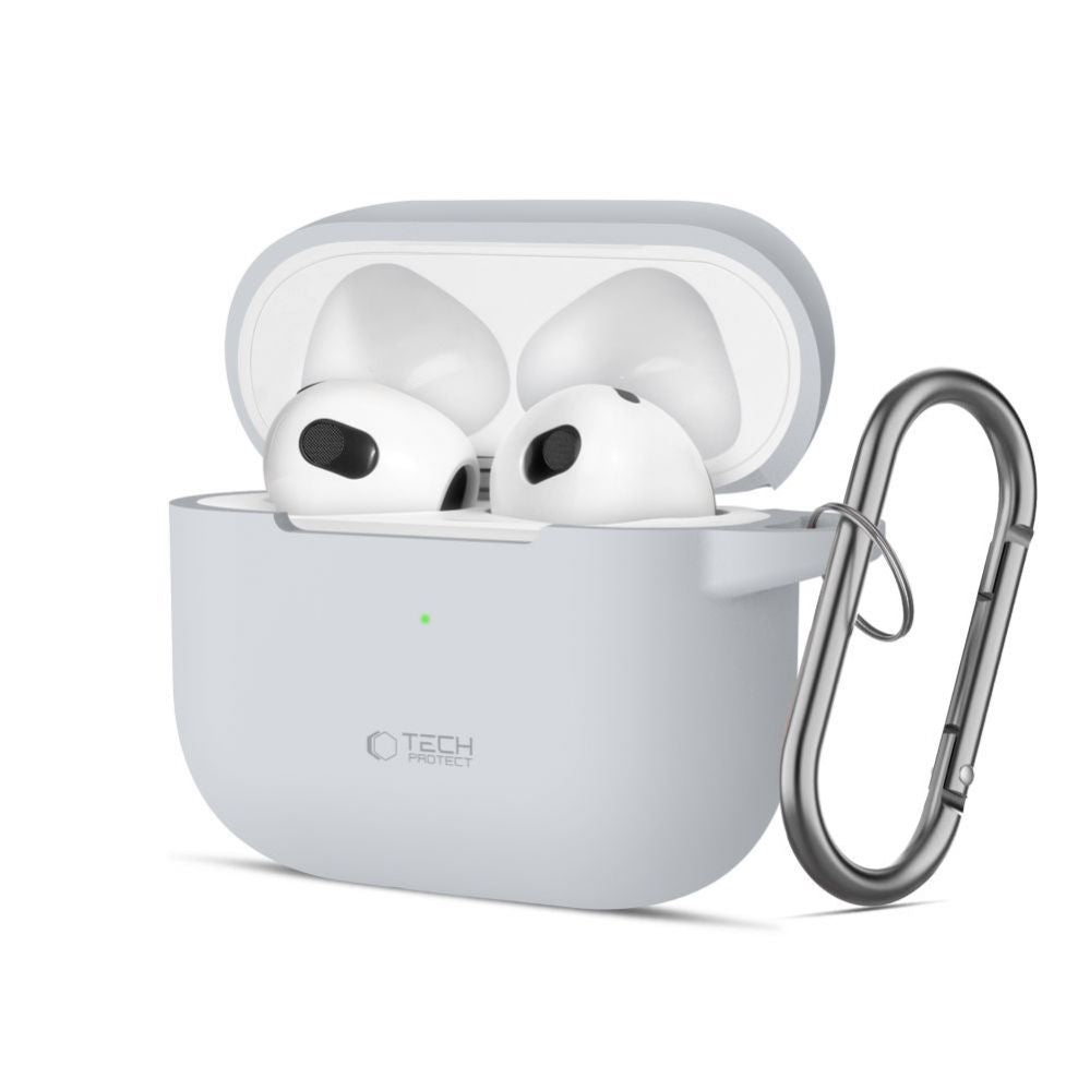 Korpus kõrvaklappidele Tech-Protect Apple Tech-Protect Silicone Hook Case for Apple AirPods 3 - Gray Gray