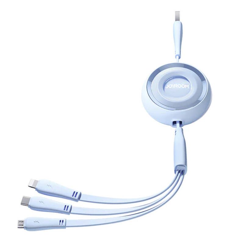 Kaabel Joyroom  3in1 Joyroom Colorful USB to USB-C/Lightning/Micro USB cable 3.5A, 1m (blue)