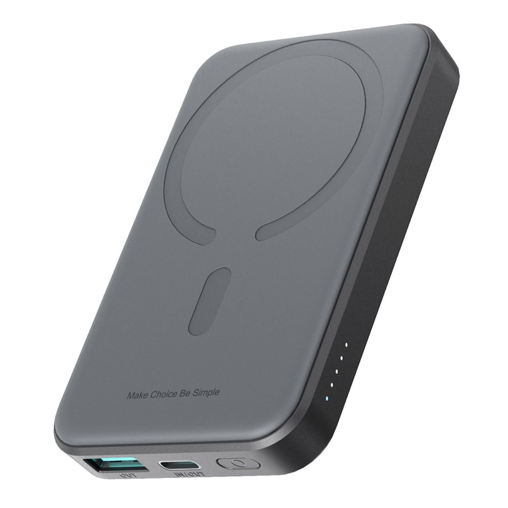 Внешний аккумулятор Joyroom  Powerbank Joyroom JR-W020 Mini 5000mAh USB-A USB-C inductive 20W - black + USB-C / USB-C cable
