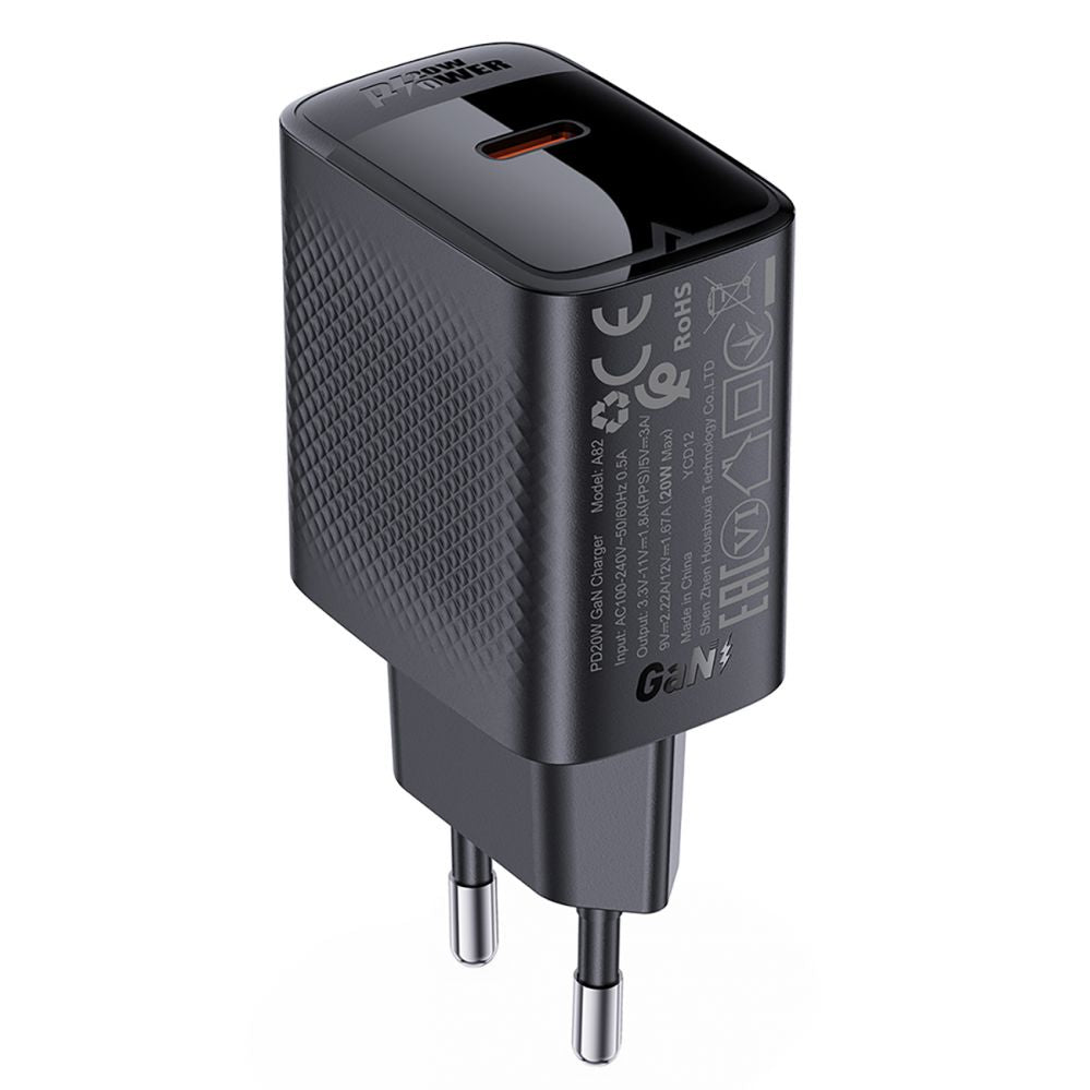Адаптер Acefast  Acefast A82 Charger Network GaN USB-C PD 20W - Black Black