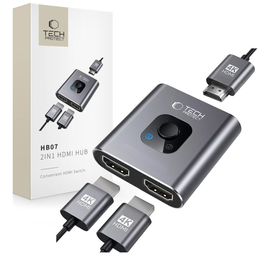 Другие товары Tech-Protect  Tech-Protect HB07 HUB Adapter 2in1 HDMI 4K 60HZ - gray