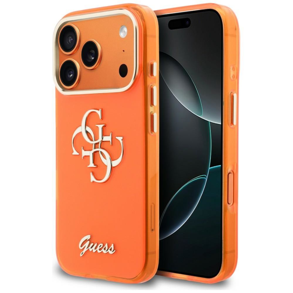Другие товары Guess  Guess IML 4G Script Metal Case for iPhone 17 Pro - Orange
