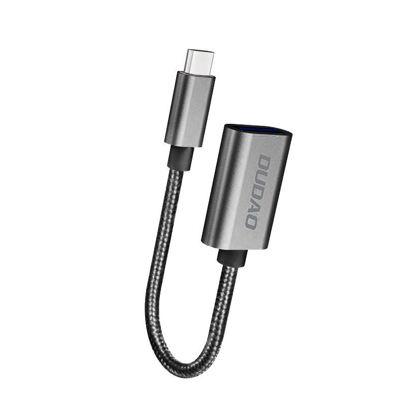Cable Dudao  Dudao adapter cable OTG USB 2.0 to USB Type C gray (L15T)