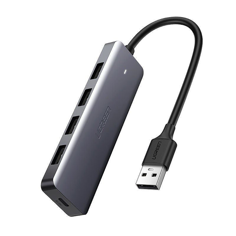 Kaabel Ugreen  Ugreen USB HUB - 4x USB 3.2 Gen 1 with micro USB power port gray (CM219 50985)