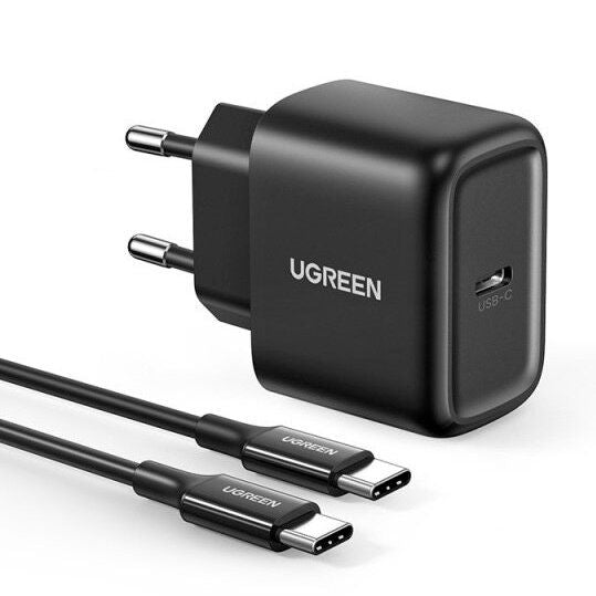 Адаптер Ugreen  USB Type C charger 25W Power Delivery + USB Type C cable 2m (50581) Black