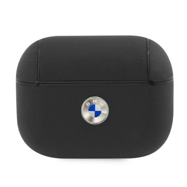 Tagakaaned BMW - BMW BMAPSSLBK AirPods Pro cover czarny/black Geniune Leather Silver Logo Black