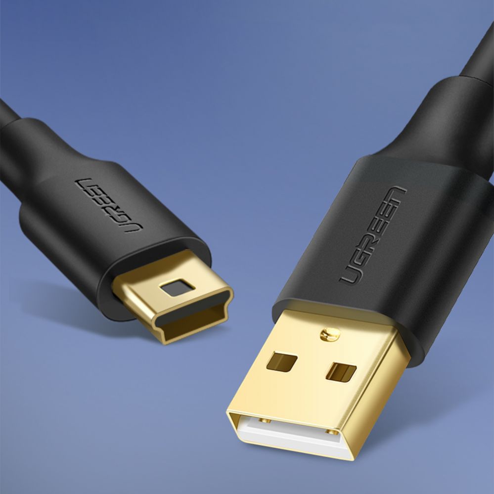 Кабель Ugreen  5 pin gold-plated USB cable - mini USB 0.5m black (US132)