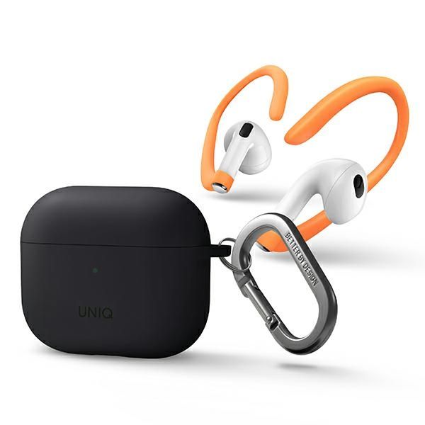 Back panel cover UNIQ  Uniq Nexo case for AirPods 3 + Ear Hooks Silicone - gray