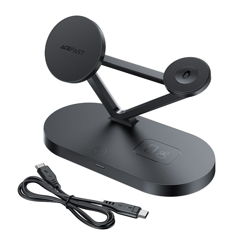 Беспроводное зарядное устройство Acefast  Acefast 15W Qi Wireless Charger for iPhone (with MagSafe), Apple Watch and Apple AirPods Stand Holder Magnetic Holder Black (E9 black) Black