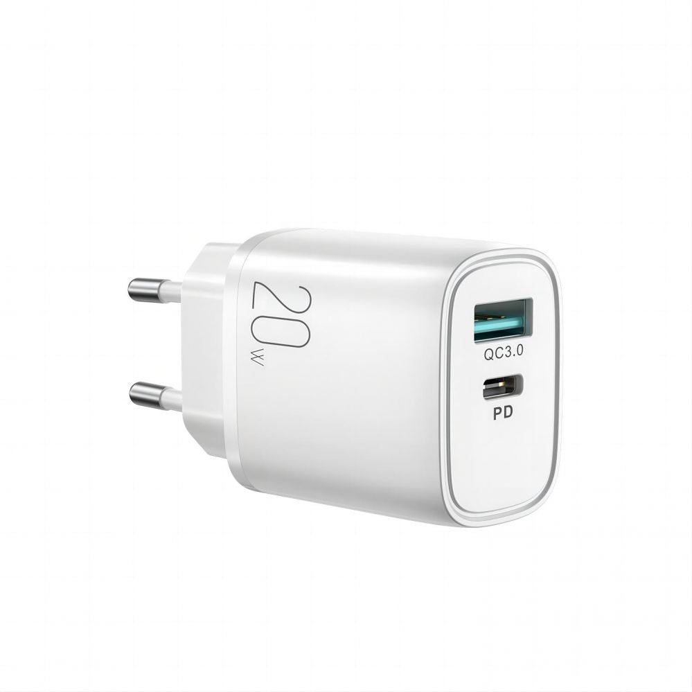 Adaptrid Joyroom  Joyroom fast charger USB-A QC3.0 / USB-C PD 20W white (L-QP2011)