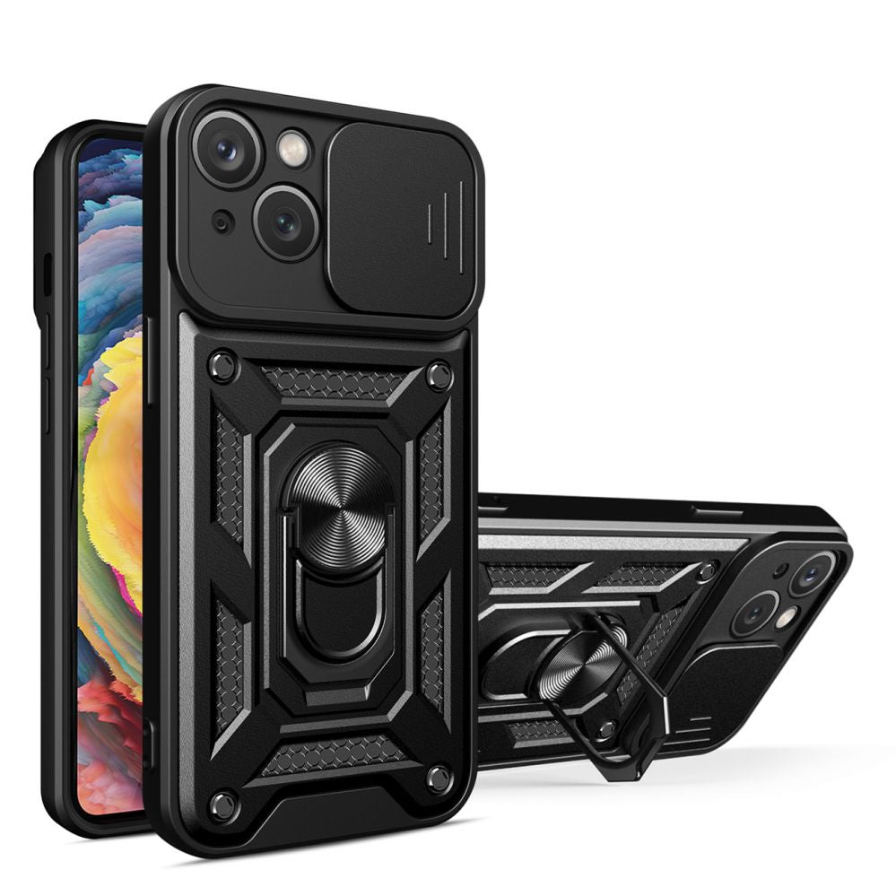 Back panel cover Hurtel - Hybrid Armor Camshield case for Huawei nova Y90 armored case with camera cover black