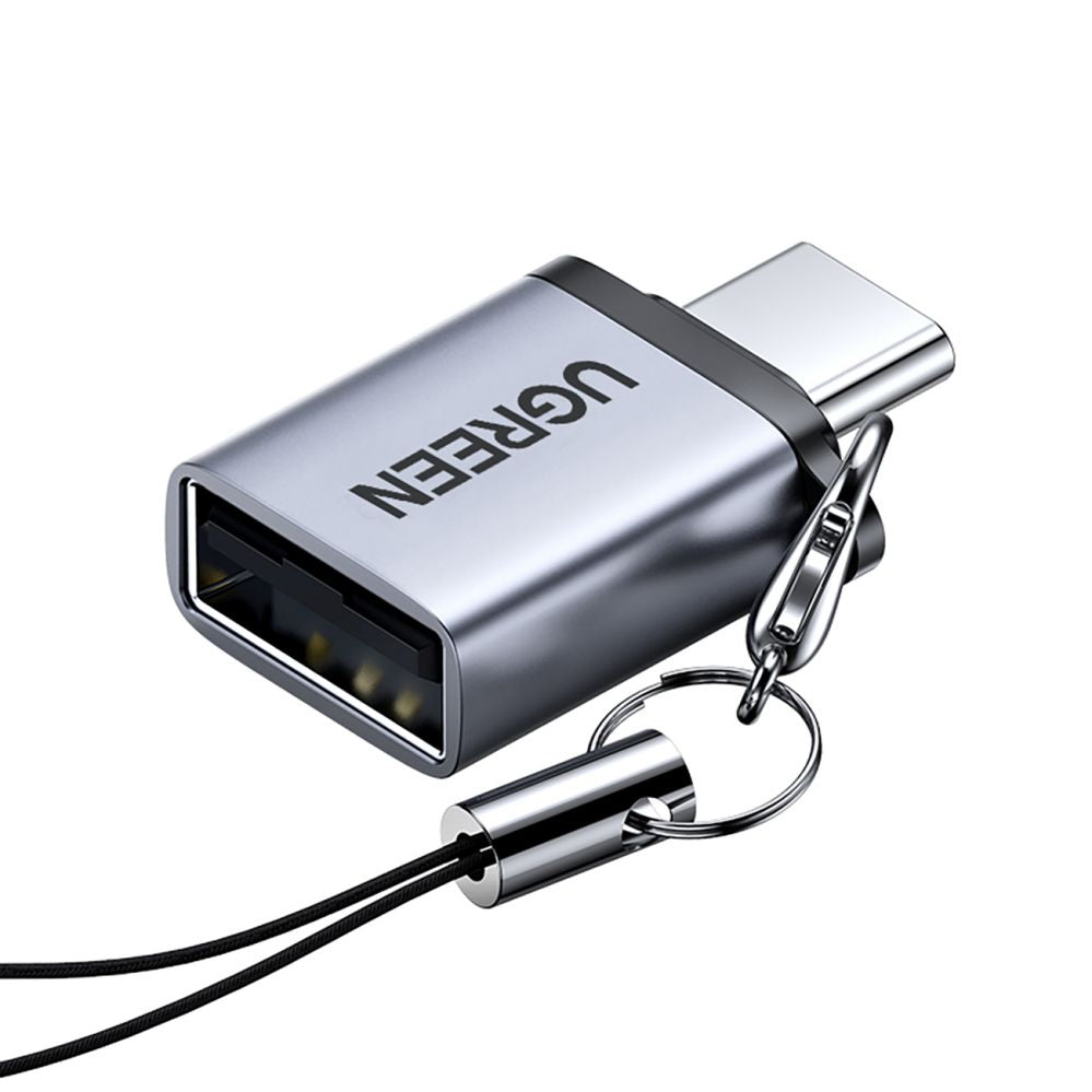 Üleminek Ugreen  US270 USB-C (Male) / USB-A 3.0 (Female) Adapter with Lanyard Space Gray