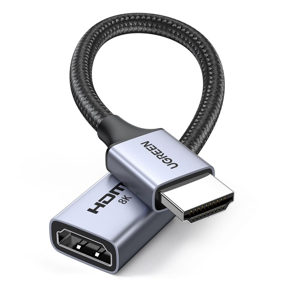 Kaabel Ugreen  Ugreen HD165 HDMI (Male) / HDMI (Female) 8K Cable 0.15m - Gray