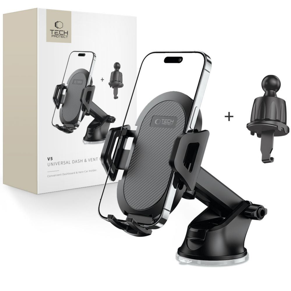Automaatne hoidja Tech-Protect Universal Tech-Protect V5 Car Phone Holder for Cockpit/Air Vent - Black