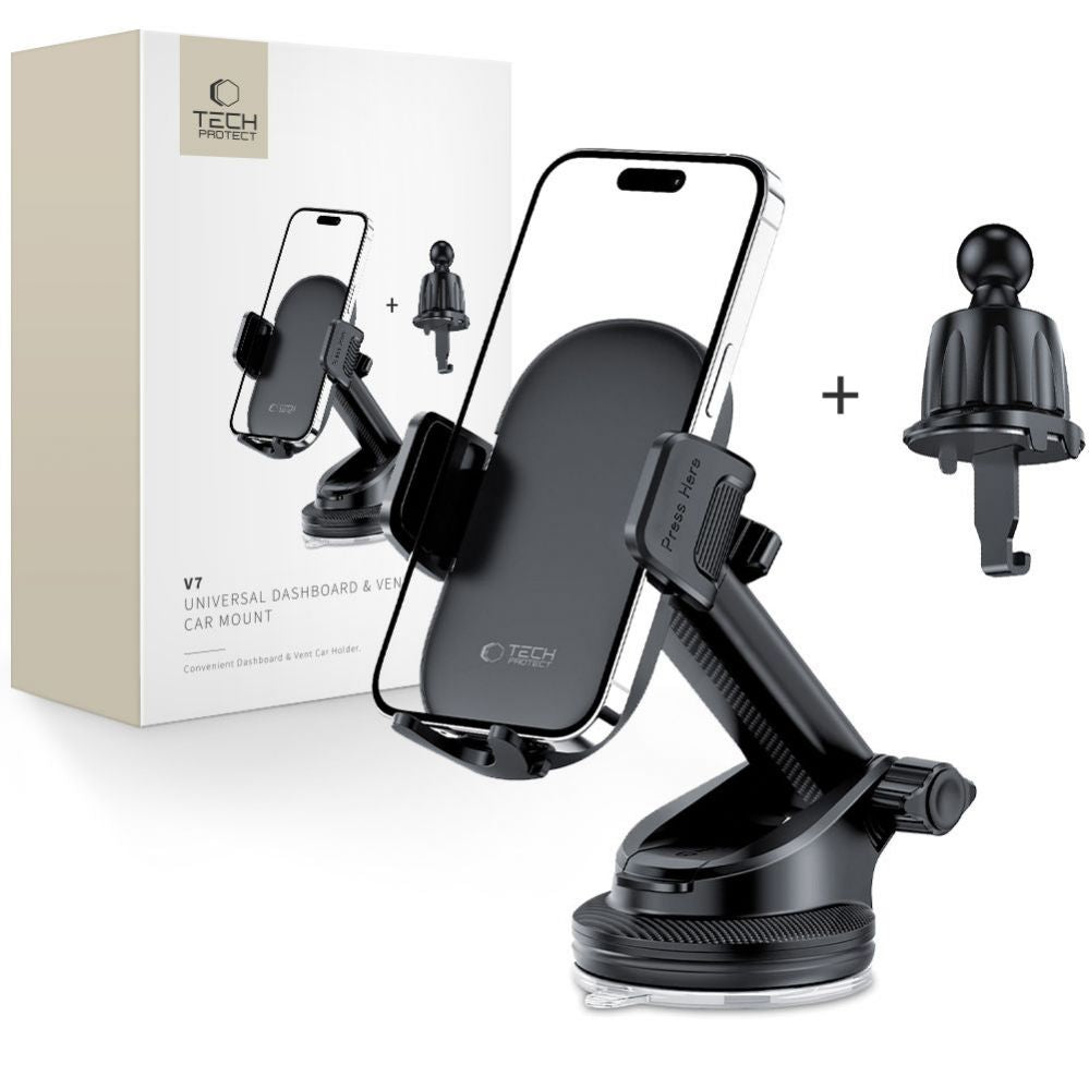 Car holder Tech-Protect Universal Tech-Protect V7 Car Phone Holder for Cockpit/Air Vent - Black