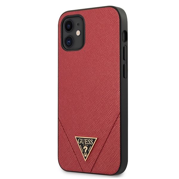 Чехол на заднюю панель Guess  Guess GUHCP12SVSATMLRE iPhone 12 mini 5,4" czerwony/red hardcase Saffiano