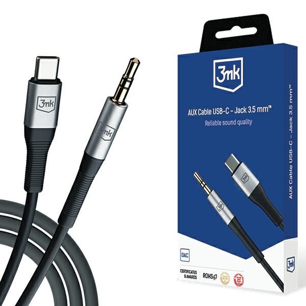 Кабель 3MK  3MK Kabel AUX USB-C - Jack 3,5 mm 1m