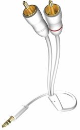 Adaptrid Inakustik  Kabelis Inakustik 3.5mm Male  - 2x RCA 0.5m White