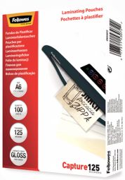 Expendable material Fellowes  Laminēšanas plēve Fellowes A6 Glossy 125 Micron Laminating Pouch - 100 pack