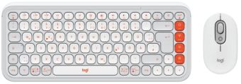 Arvuti klaviatuur Logitech  Klaviatūra + Pele Logitech POP ICON COMBO OFF White Orange US