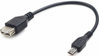Cable Gembird OTG USB Female - MicroUSB Male 0.15m Black