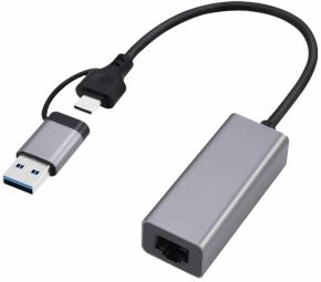 Cable Gembird  Adapteris Gembird USB 3.1 + Type-C Gigabit Network Adapter Space Grey