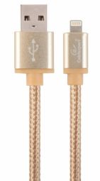Cable Gembird Gembird cotton braided USB Lightning 1.8m Gold