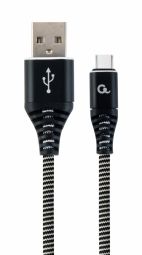 Cable Gembird Gembird USB Male - USB Type C Male Premium cotton braided 1m Black