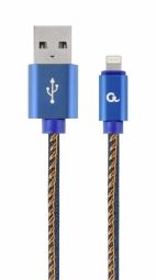 Cable Gembird  Gembird USB Male - Lightning Male Premium denim 1m Blue