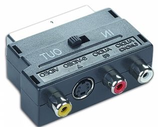 Кабель Gembird  Adapteris Gembird SCART uz 3xRCA S-Video ar IN/OUT slēdzi