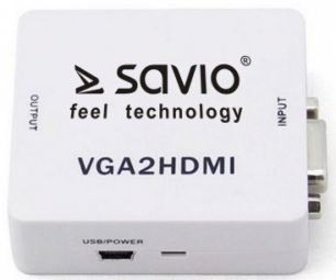 Webcam SAVIO  Savio VGA – HDMI Full HD / 1080p 60Hz Converter/ Adapter