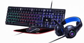 Компьютерная клавиатура Gembird  Gembird 4-in-1 Backlight Gaming Kit Ghost