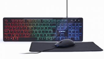 Компьютерная клавиатура Gembird  Gembird 3-in-1 Backlight Desktop Set Black