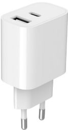 Adaptrid Gembird  Lādētājs Gembird USB Type-C + USB Type-A White