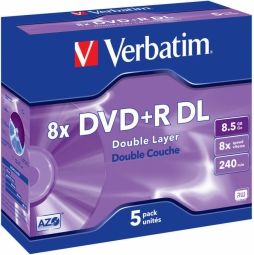 Other Computer Accessory Verbatim  Matricas DVD+R DL Verbatim 8.5GB Double Layer 8x AZO 5 Pack Jewel
