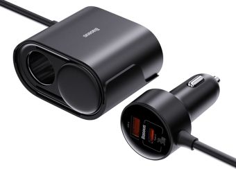 Adapter Baseus  Lādētājs Baseus 1for2 Car 30W Black