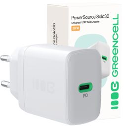 Зарядное устройство Green cell  Lādētājs Greencell PowerSource Solo30 30W White