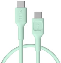 Кабель Green cell  Kabelis Green Cell PowerFlex Fast Charging USB Type-C Male - USB Type-C Male 100W Mint Green 0.3m