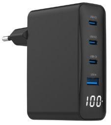 Адаптер Gembird  Lādētājs Gembird Universal USB charger 4-port LCD 100W GaN