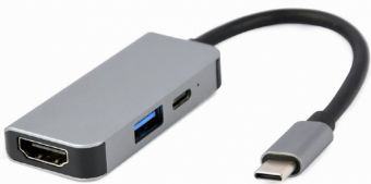 Док-станция Gembird  Dokstacija Gembird USB Type-C 3-in-1 Silver