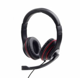 Headphone with microphone Gembird  Gembird MHS-03-BKRD Black
