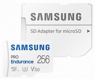 Memory cards Samsung  Samsung PRO Endurance microSD 256GB + Adapter