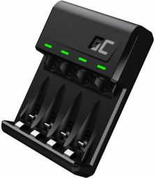 Laadija Green cell  Green Cell GC VitalCharger Ni-MH AA and AAA Battery Charger with Micro USB and USB-C port